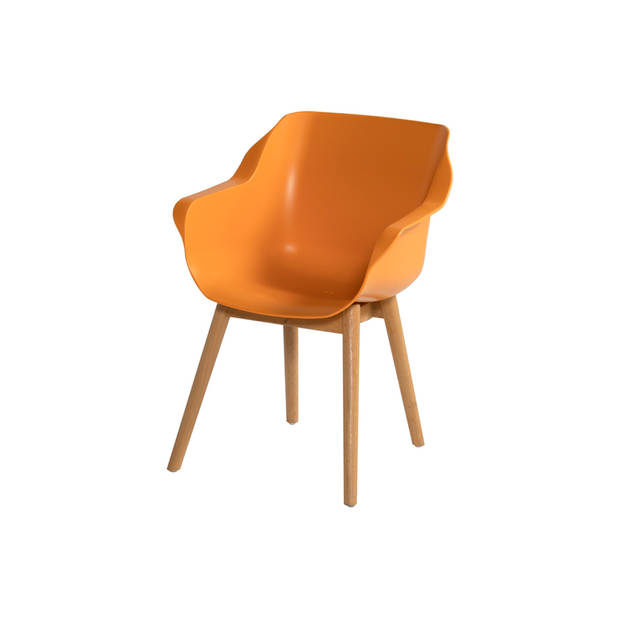 Hartman Sophie Studio dining armstoel - Indian Orange - Teak poot