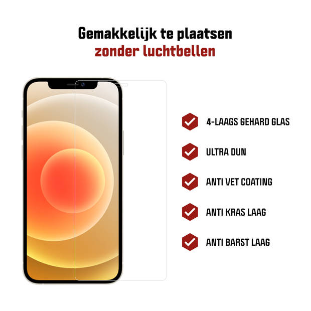 2-pack Kratoshield iPhone 12 Mini Screenprotector - Gehard glas