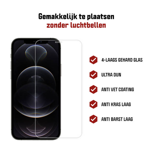 2-pack Kratoshield Iphone 12 Pro Screenprotector - Gehard glas
