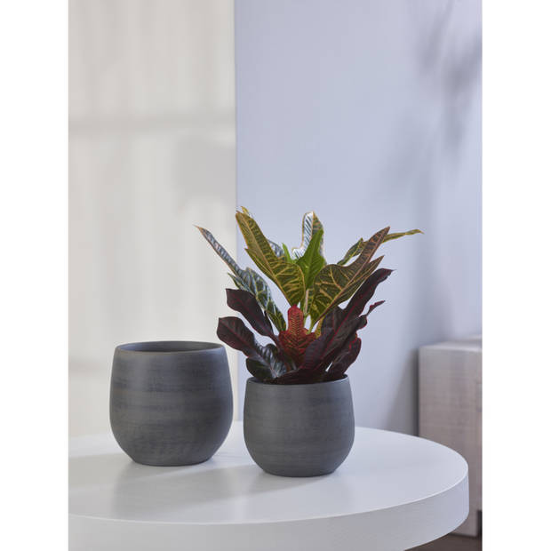 Steege Plantenpot - moderne look - grafiet - 15 x 13 cm - Plantenpotten