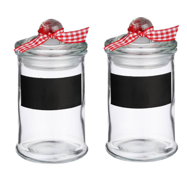 Kruidenpotjes/voorraadpotjes met krijtvlak - 2x stuks - 120 ml - glas - Voorraadpot