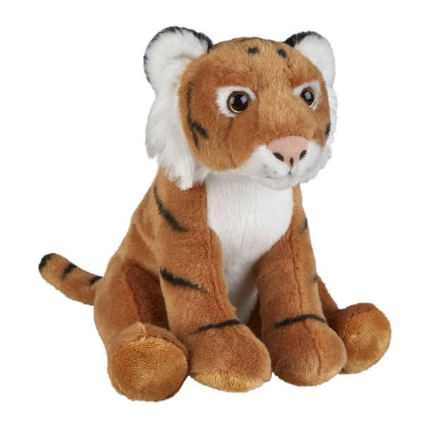 Pluche knuffel dieren Bruine Tijger 18 cm - Knuffeldier