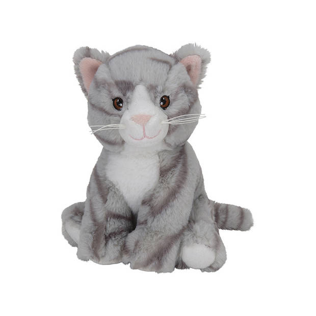 Pluche dieren knuffels Kat/poes van 21 cm - Knuffel huisdieren