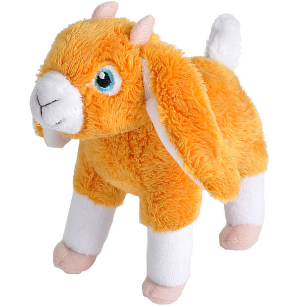 Pluche knuffel boerderijdieren geit van 18 cm - Knuffel boederijdieren