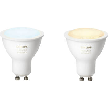 PHILIPS HUE - LED Spot GU10 - White Ambiance - Bluetooth - Duo Pack