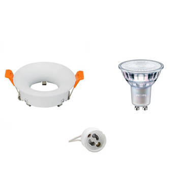 LED Spot Set - GU10 Fitting - Inbouw Rond - Mat Wit - Ø85mm - Philips - MASTER 927 36D VLE - 3.7W - Warm Wit 2200K-2700K