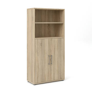 Prisme archiefkast 2 deuren en 1 plank eiken decor.