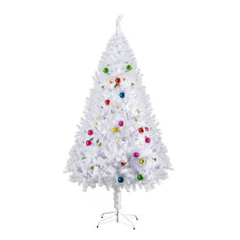 ChristmasGoodz - Kunstkerstboom - Kerstboom - met kerstballen - met kerstdecoratie - Wit - 180 cm