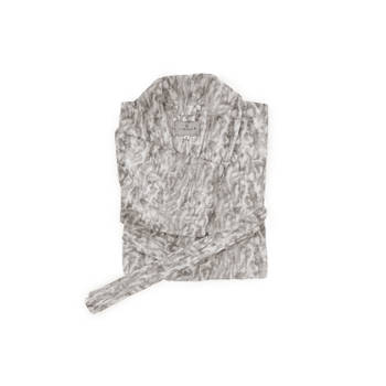 LINNICK Flanel Fleece Badjas Bont Rabbit - zilver grijs - XL