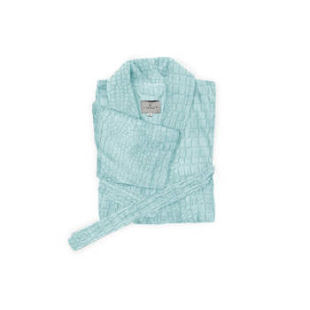 LINNICK Flanel Fleece Badjas Croco - mint groen - XL