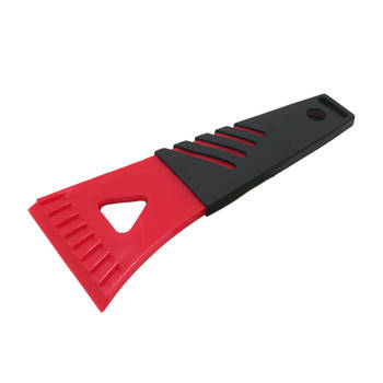 Kunststof ijskrabber/raamkrabber zwart/rood 18 cm - IJskrabbers