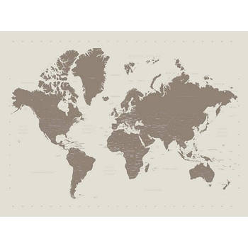 Kunstdruk World Map Contemporary Stone 60x80cm
