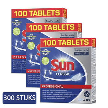 Sun - Vaatwastabletten - Classic - Regular - Voordeelverpakking 3 x 100 tabs