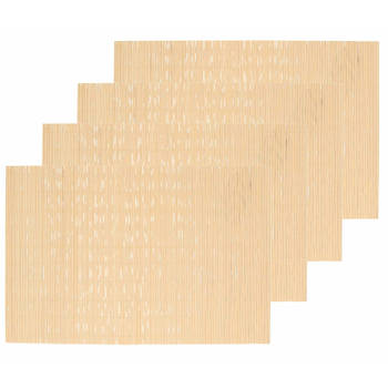 Set van 4x stuks placemats naturel bamboe 45 x 30 cm - Placemats