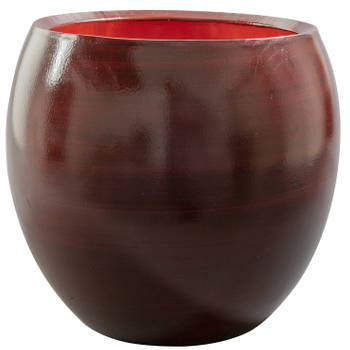 Steege Plantenpot/bloempot - glanzend - keramiek - wijn rood - 28 x 25 cm - Plantenpotten