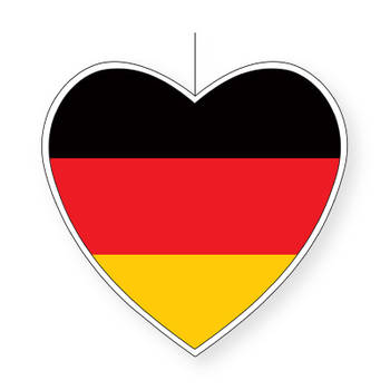 Duitsland hangdecoratie hart 28 cm - Feestdecoratievoorwerp