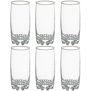 Set van 6x stuks longdrink glazen Tin 380 ml van glas - Longdrinkglazen