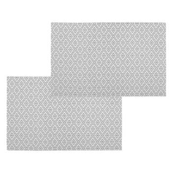 Set van 4x stuks placemats grafische print wit texaline 45 x 30 cm - Placemats