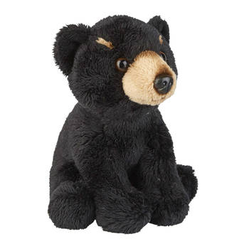 Pluche knuffel dieren zwarte beer 15 cm - Knuffelberen