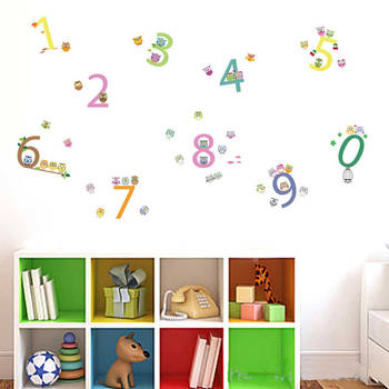 Walplus Kids Decoratie Sticker - Cijfers met Uilen