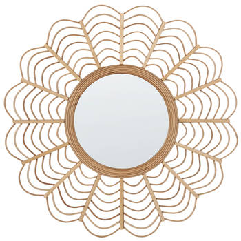 Beliani TUMBIT - Decoratieve Spiegel-Natuurlijk-Bamboehout