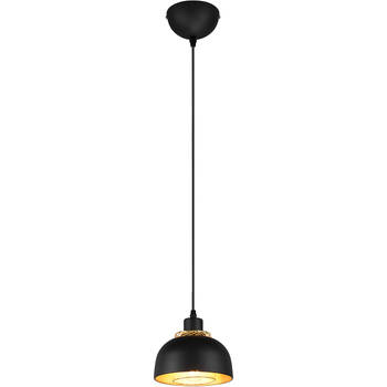 LED Hanglamp - Hangverlichting - Trion Palmo - E27 Fitting - 1-lichts - Rond - Mat Zwart - Aluminium