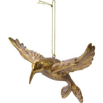 1x Kerstboomversiering kolibries ornamenten goud 13 cm - Kersthangers