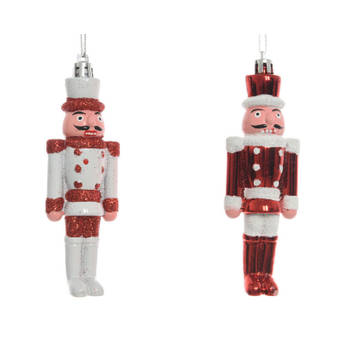 2x Kersthangers notenkrakers poppetjes/soldaten 12,5 cm - Kersthangers