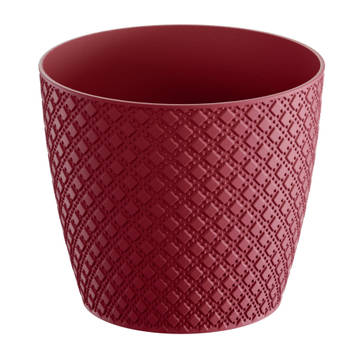 Prosperplast plantenpot/bloempot - kunststof - rood - D22 x H19 cm - Plantenpotten