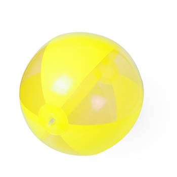 Opblaasbare strandbal plastic geel 28 cm - Strandballen