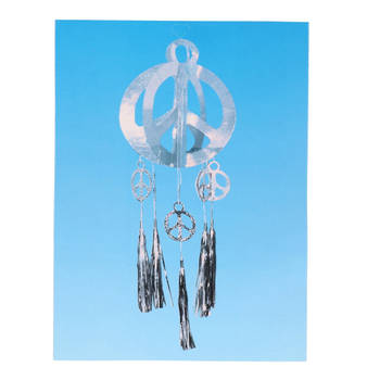 Peace teken hangdecoratie jaren 60 Hippie feest thema van 80 cm - Hangdecoratie