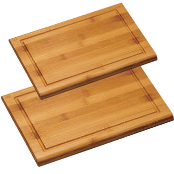 Bamboe houten snijplanken voordeel set in 2 verschillende formaten - Snijplanken