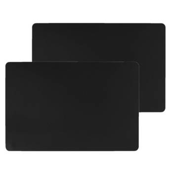 Set van 6x stuks placemats PU-leer/ leer look zwart 45 x 30 cm - Placemats