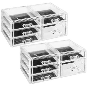 2x Stuks sieraden/make-up organizer 5 lades rechthoek 24 x 11 cm van kunststof - Make-up dozen