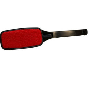 Kledingborstel/pluizenborstel met roterende kop zwart/rood 26 cm - Kledingborstels