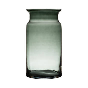 Grijze/transparante melkbus vaas/vazen van glas 29 cm - Vazen