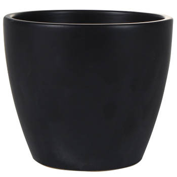 Steege Bloempot - zwart - Scandinavische look - keramiek - 18 x 16 cm - Plantenpotten