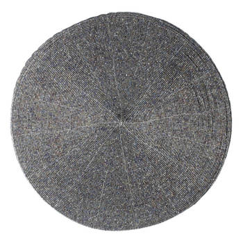 Ronde placemat kralen grijs 35 cm - Placemats