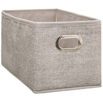 5Five Opbergmand/kastmand - beige - linnen - 31 x 15 x 15 cm - Opbergmanden