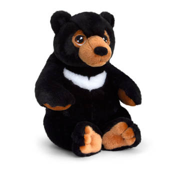 Pluche knuffel dier zwarte beer 25 cm - Knuffelberen