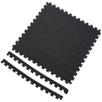 6x Foam vloermat/zwembad tegels antraciet/zwart 40 x 40 cm - Speelkleden