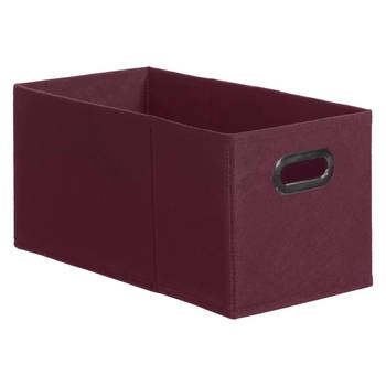 Opbergmand/kastmand 7 liter aubergine paars linnen 31 x 15 x 15 cm - Opbergmanden