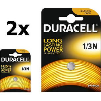 2 Stuks Duracell CR1/3 / 1/3N / 2L76 / DL1/3N / CR11108 / 2LR76 3V lithium knoopcel batterij