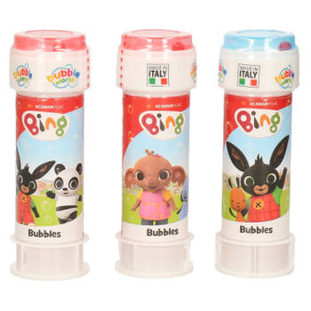 3x Bing konijn bellenblaas flesjes met bal spelletje in dop 60 ml voor kinderen - Bellenblaas