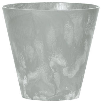 Kunststof bloempot/plantenpot betonlook 20 cm licht grijs - Plantenpotten
