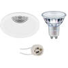 LED Spot Set - Pragmi Pollon Pro - GU10 Fitting - Inbouw Rond - Mat Wit - Verdiept - Ø82mm - Philips - MASTER 927 36D