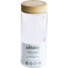 Pebbly - Voorraadpot Rond met Bamboe Deksel 850 ml - Borosilicaatglas - Transparant