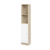 Base wandkast 1 plank en 1 deur eiken structuur decor, wit.