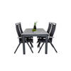 Albany tuinmeubelset tafel 100x160/240cm en 4 stoel 5pos Albany zwart, grijs.