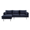 Sunny bank 2 personen met chaise longue, naar links gericht donkerblauw.